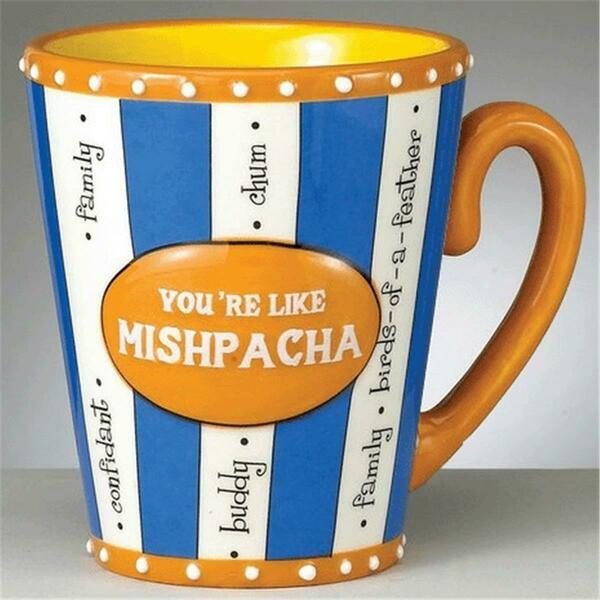 Rite Lite Youre Like Mishpacha Handpainted Mug - Ceramic - Pack Of 2 MGBL-104